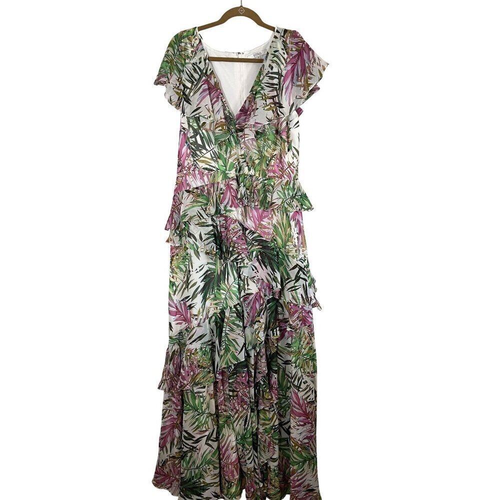 Badgley Mischka Floral Maxi Gown Size 16 Flowy Tropical